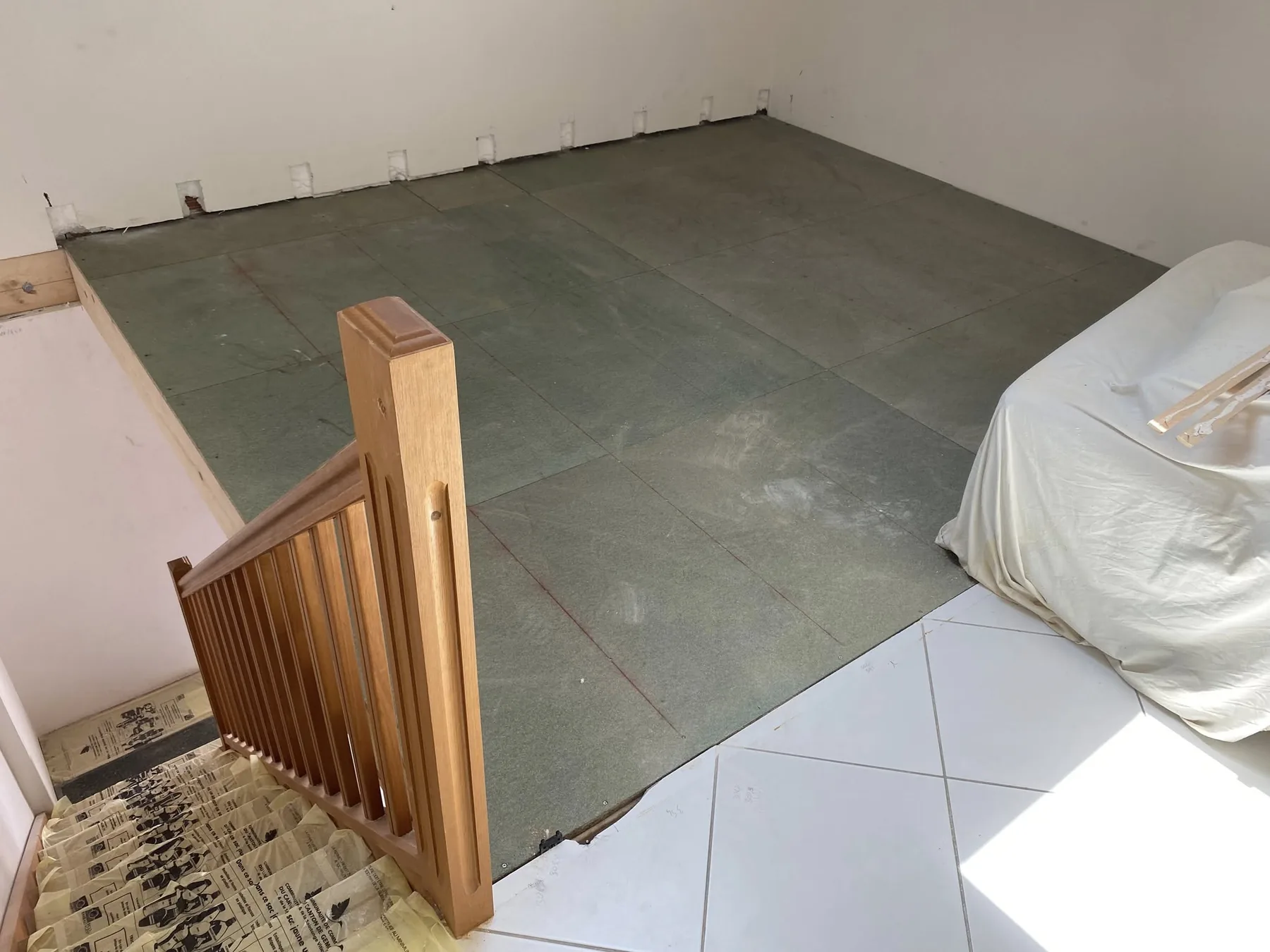 Plancher en rénovation intérieure avant finition